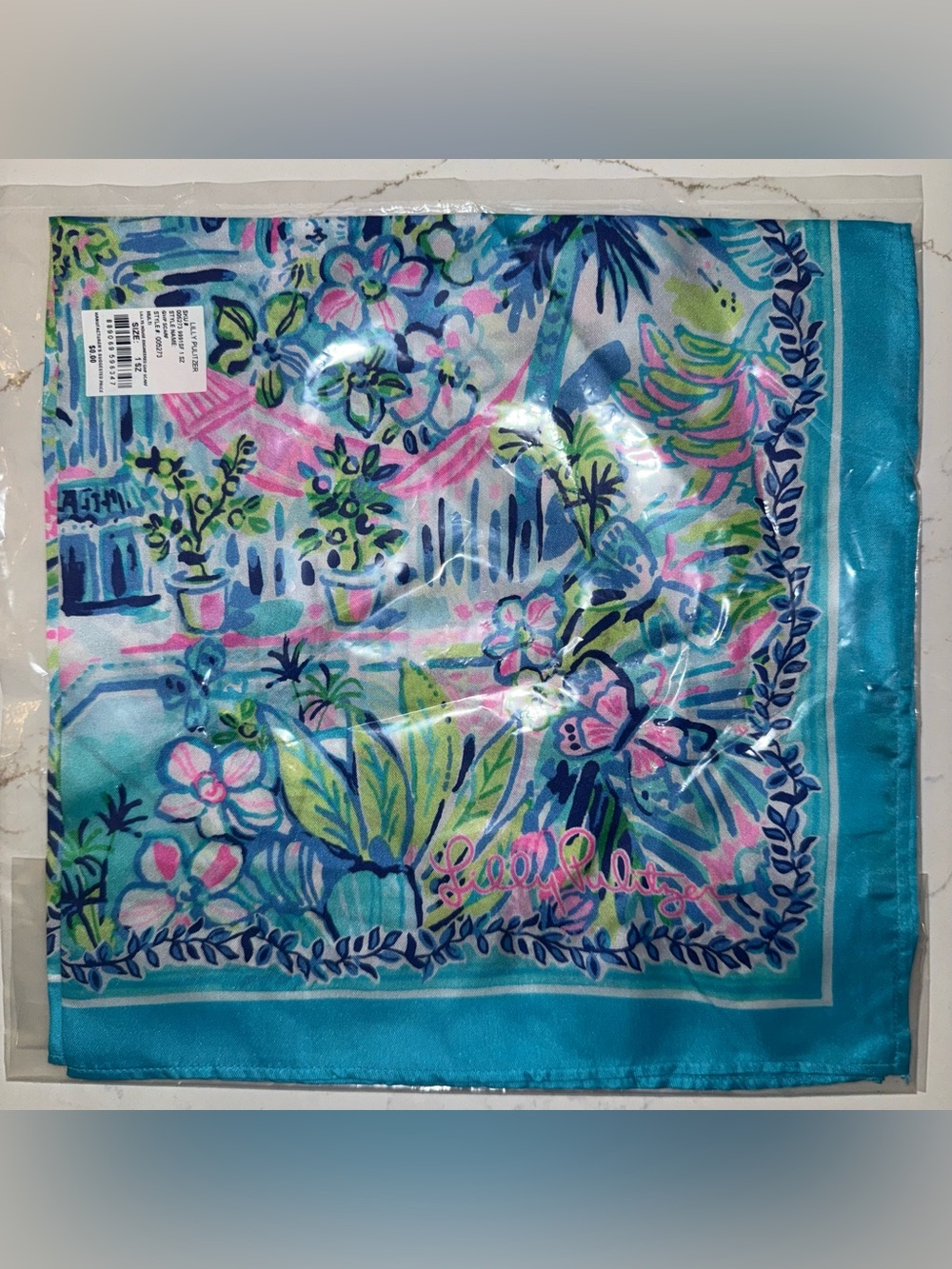NWT Lilly’s House Engineered GWP Silk Scarf